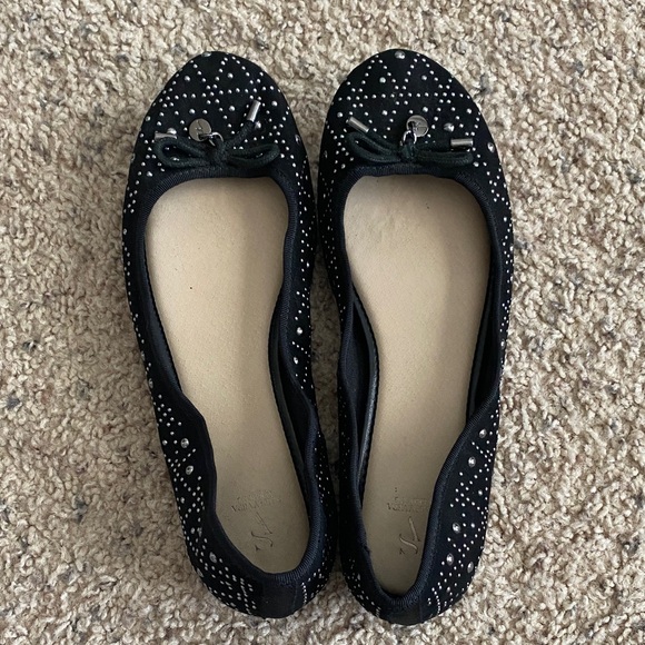 Simply Vera Vera Wang Black Studded Flats - Picture 1 of 10